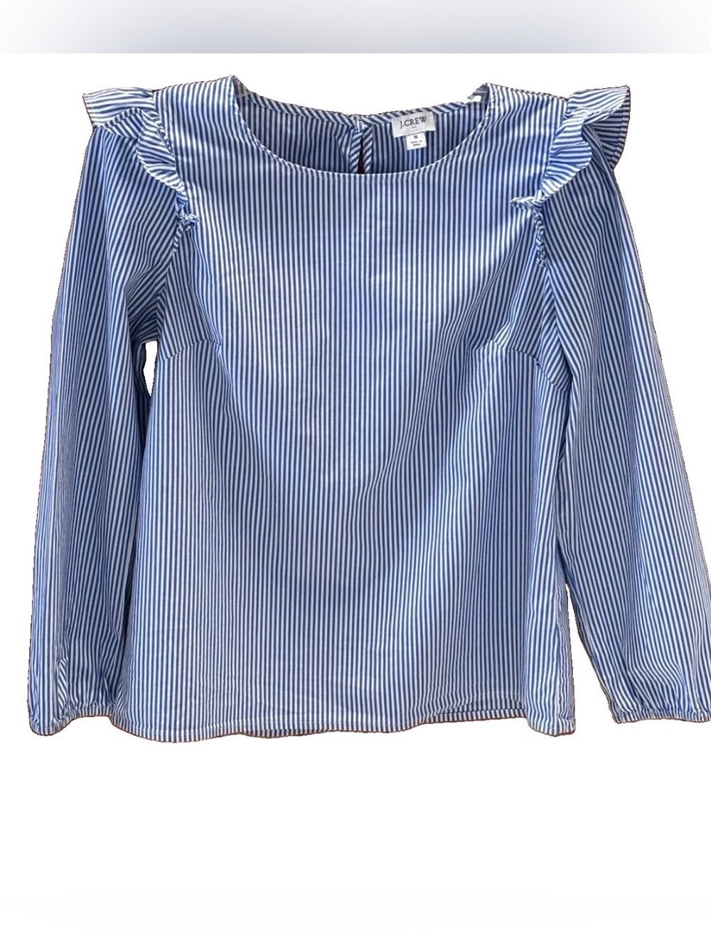 J.Crew Cotton Blend Poplin Ruffle  Top Size Small Excellent Condition